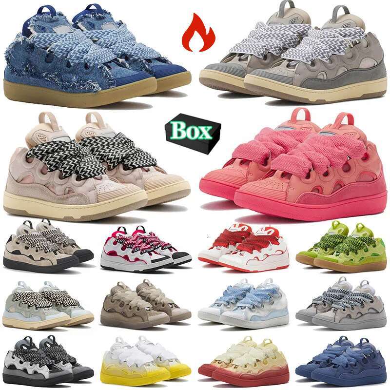 designer brand top quality men women leather curb sneakers emed calfskin stripe stretch cotton Low s mens flat bottoms rubber loafers shoes