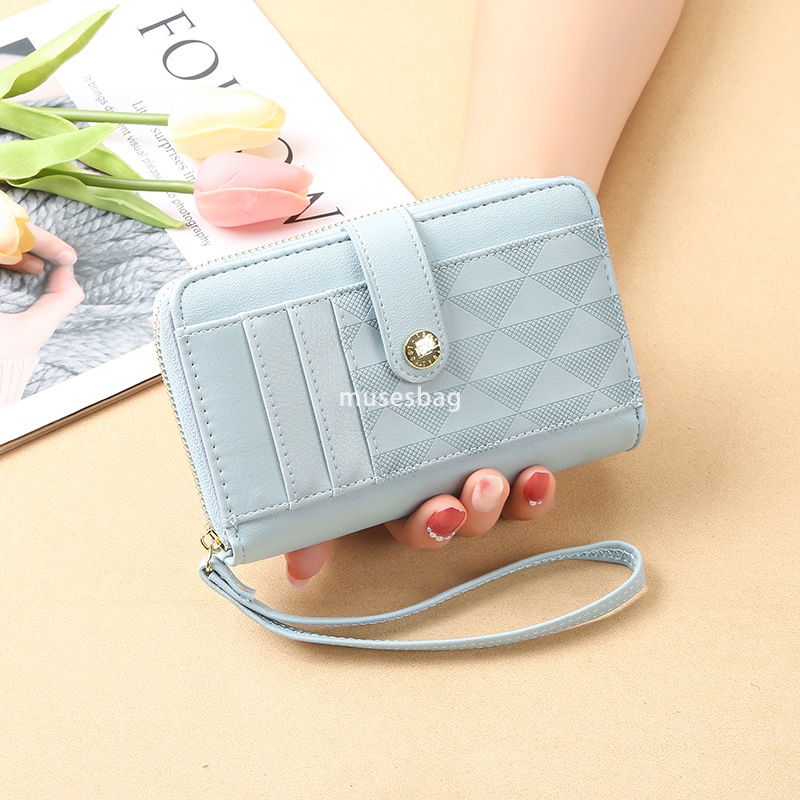 Fashionable women's designer new Korean lightweight and practical wallet short wallet leather jacket stylish and versatile large capacity change 