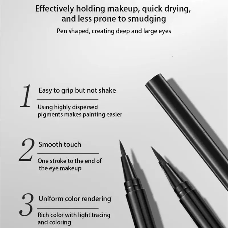 1/2/3PCS Small Gold Pen Quick-drying Eyeliner Waterproof Long-lasting Eyeliner Black/Brown Eyes Makeup Liquid Eyeliner Pencil 240625