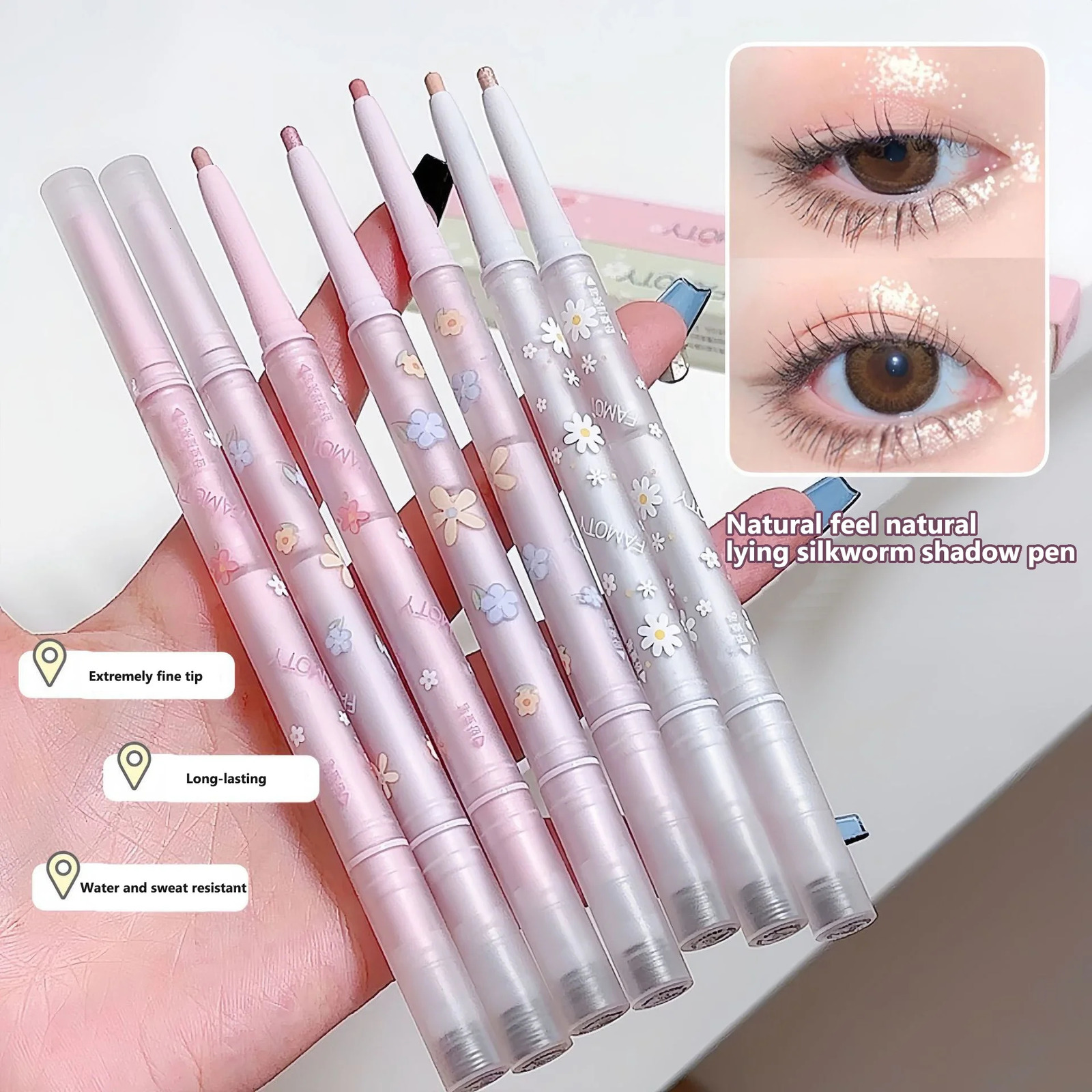 Double Head Lying Silkworm Eyeliner Liquid Down To Shadow Pencil Eye Highlighting Eyeshadow Stick Natural Big Eye Makeup Gel Pen 240625