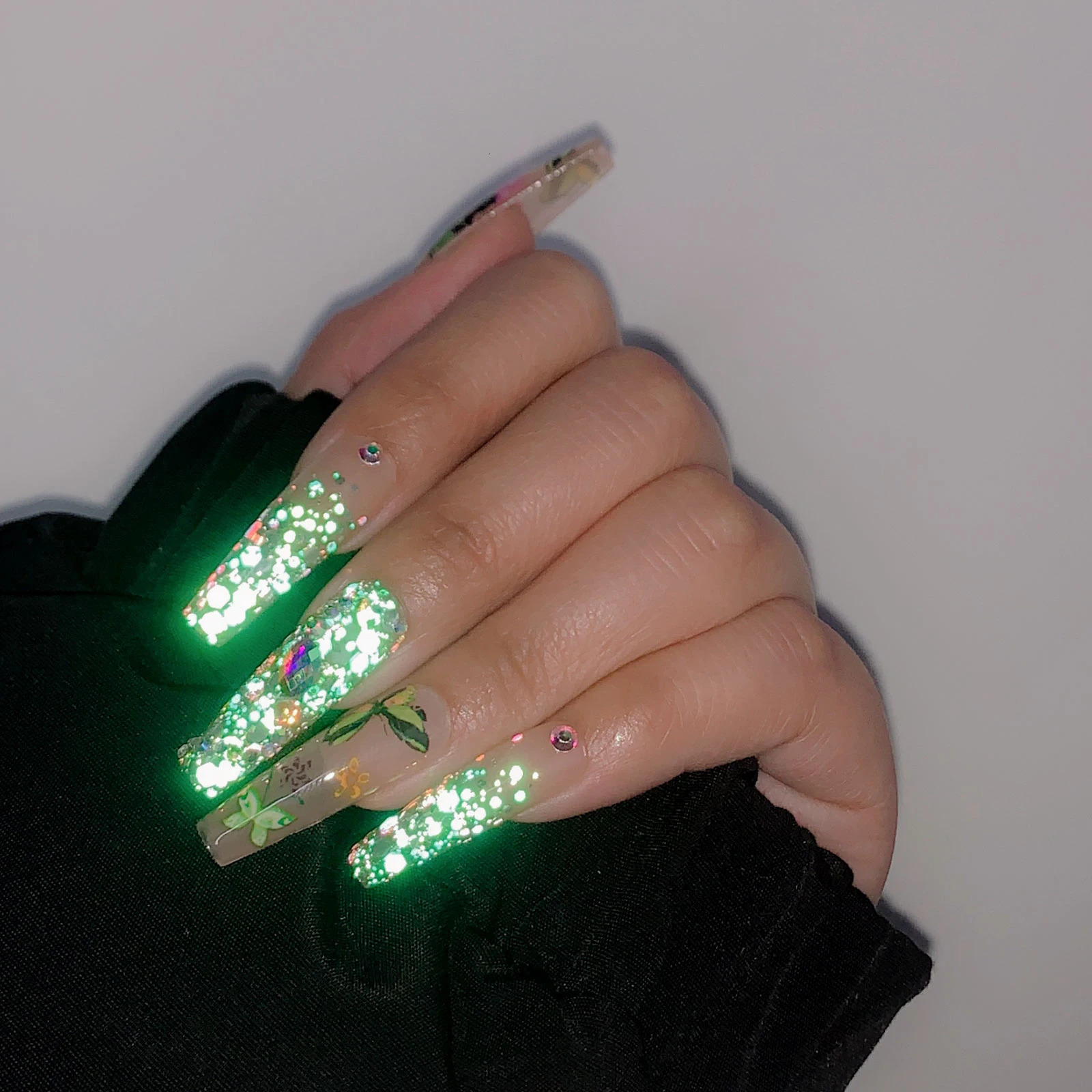 6pcs/set Reflective Flash Glitter Nail Powder Flash Disco Crystal Diamond Chrome Pigment Dipping Powder Party Sparkly 240625