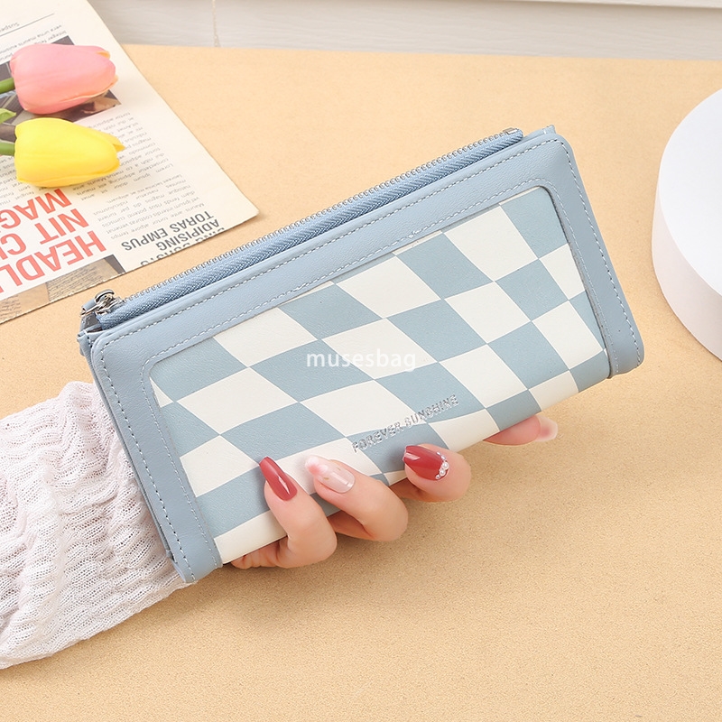 Fashionable Women's Advanced Sense New Korean Classic Retro Lightweight Wallet Long Student Fashion Practical Multi functional Zipper Pocket Wall
