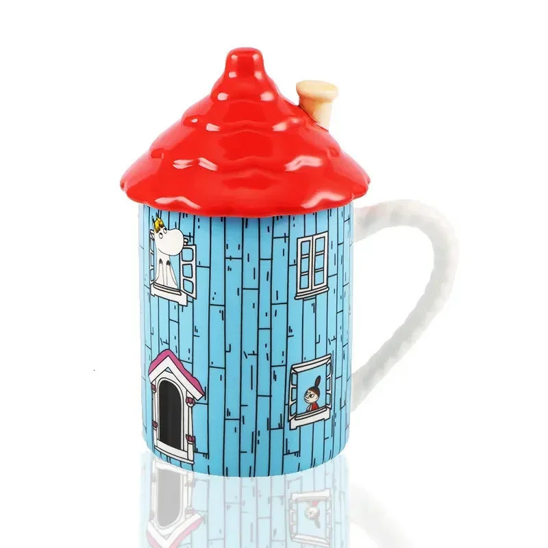 Northern Europe Moomins Kawaii Cute Cartoon Ceramic Cup Cartoon Fun House Creative Mug Cute Large Capacity Ceramic Household 240626