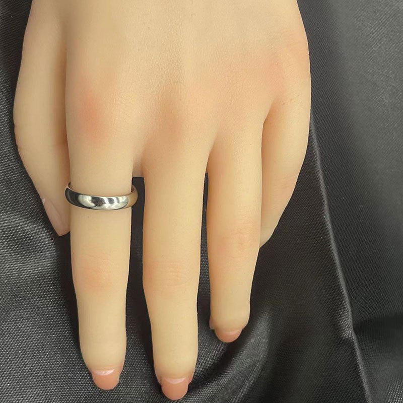 4MM 18K Gold Silver Stainless Steel Band Ring for Men Women Classical Couple Love Rings in Bulk Elegant Cute Decorative Wedding Jewelry Wife Gift