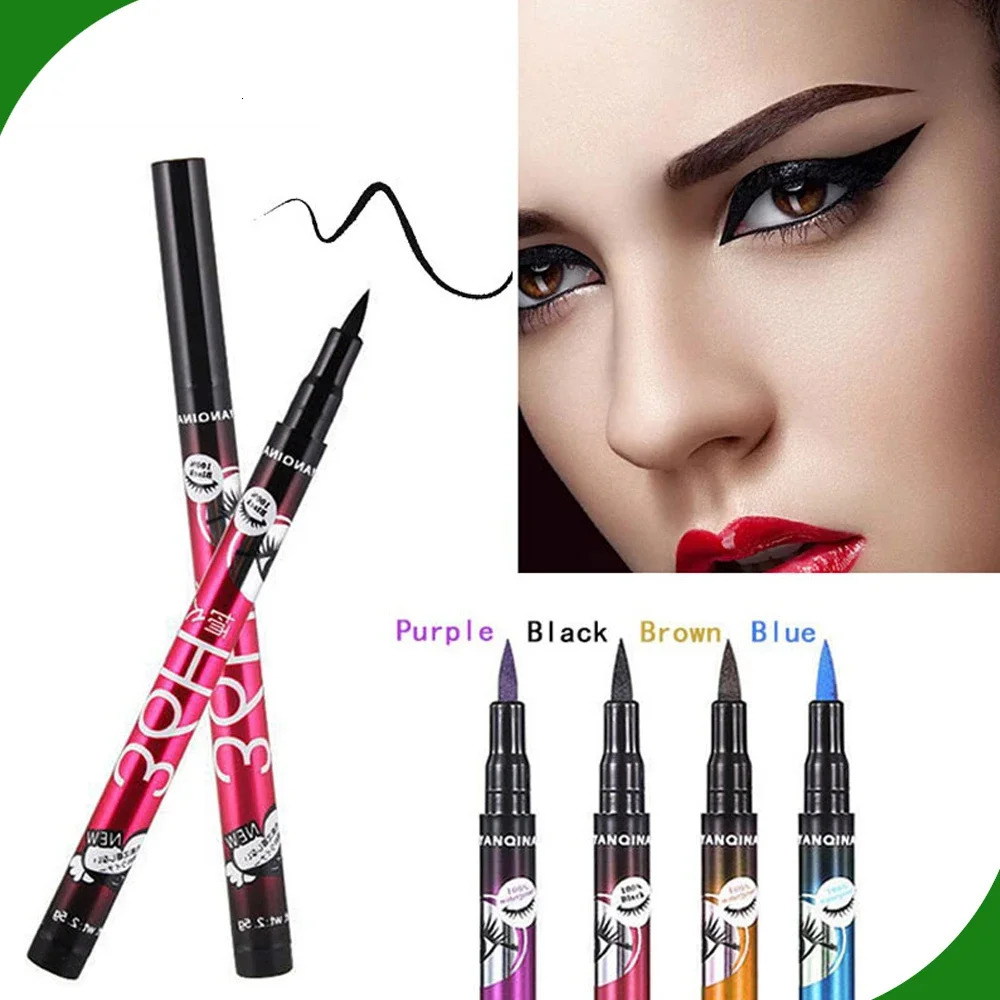 Liquid Eyeliner Black Waterproof Eyeliner Pencil Quick Drying Not Bloom Natural Eyeliner Liquid Pen Apply Eye Makeup Tools 240625