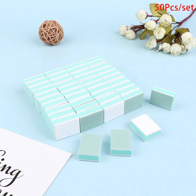 50 Pcslot Mini Nail Buffer Block Grit Nail Art Sanding Polish Uv Gel Shining Buffer Files DIY Files Sets 240625