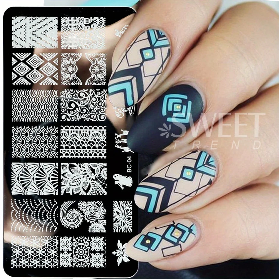 5 lace flower nail stamping boards Mandala geometric nail art stamping templates Poland printing templates Handmade tools 240625