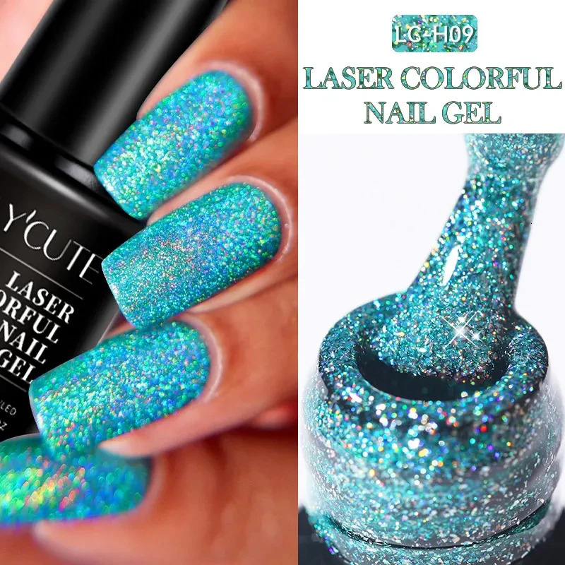 LILYCUTE 7ML Laser Gel Nail Polish Sparkling Glitter Gel Polish Semi anent Nail Art Manicure Soak Off LED UV Gel Varnishes 240625