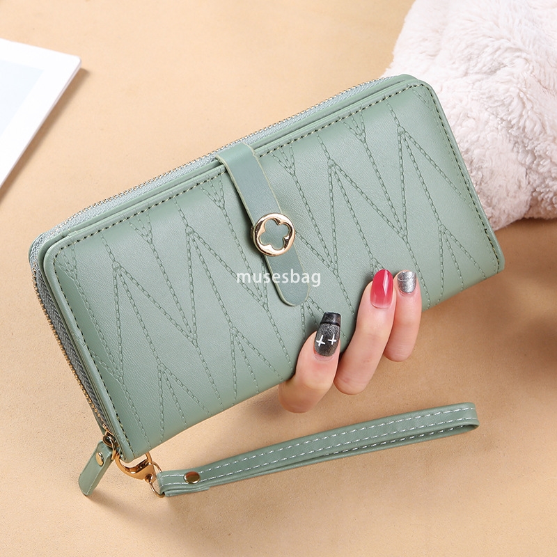 High quality women's designer new long wallet with 30% discount Korean style small fresh zipper buckle simple and multifunctional multi card slot