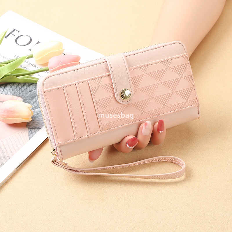 Fashionable women's high-end feeling new atmosphere retro style Korean wallet long wallet leather wallet classic and practical large capacity cha