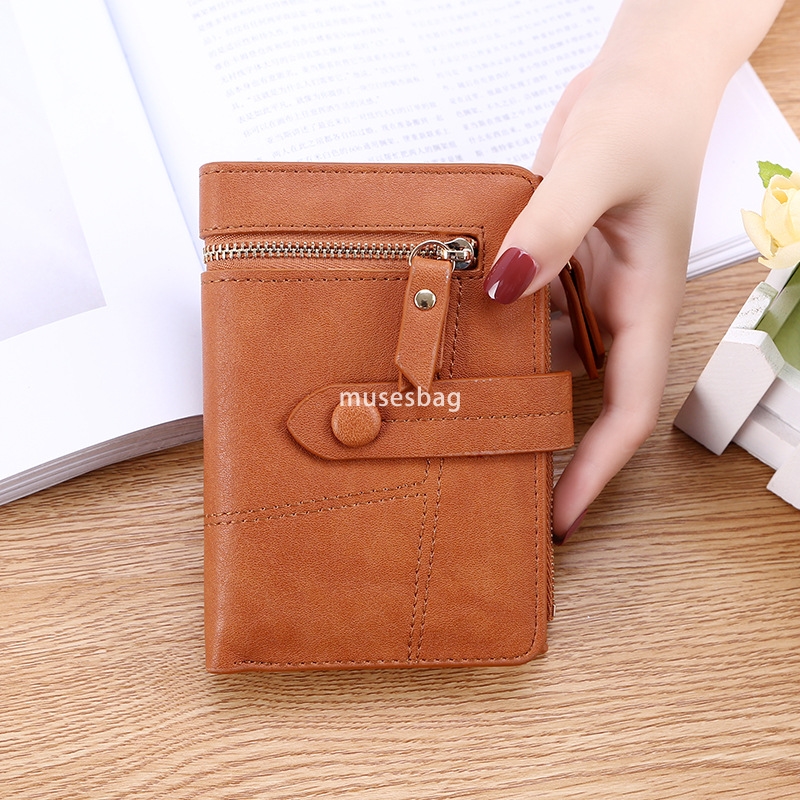 High quality practical wallet for western-style women short Korean version trendy and fresh multifunctional folding and versatile small money foreskin