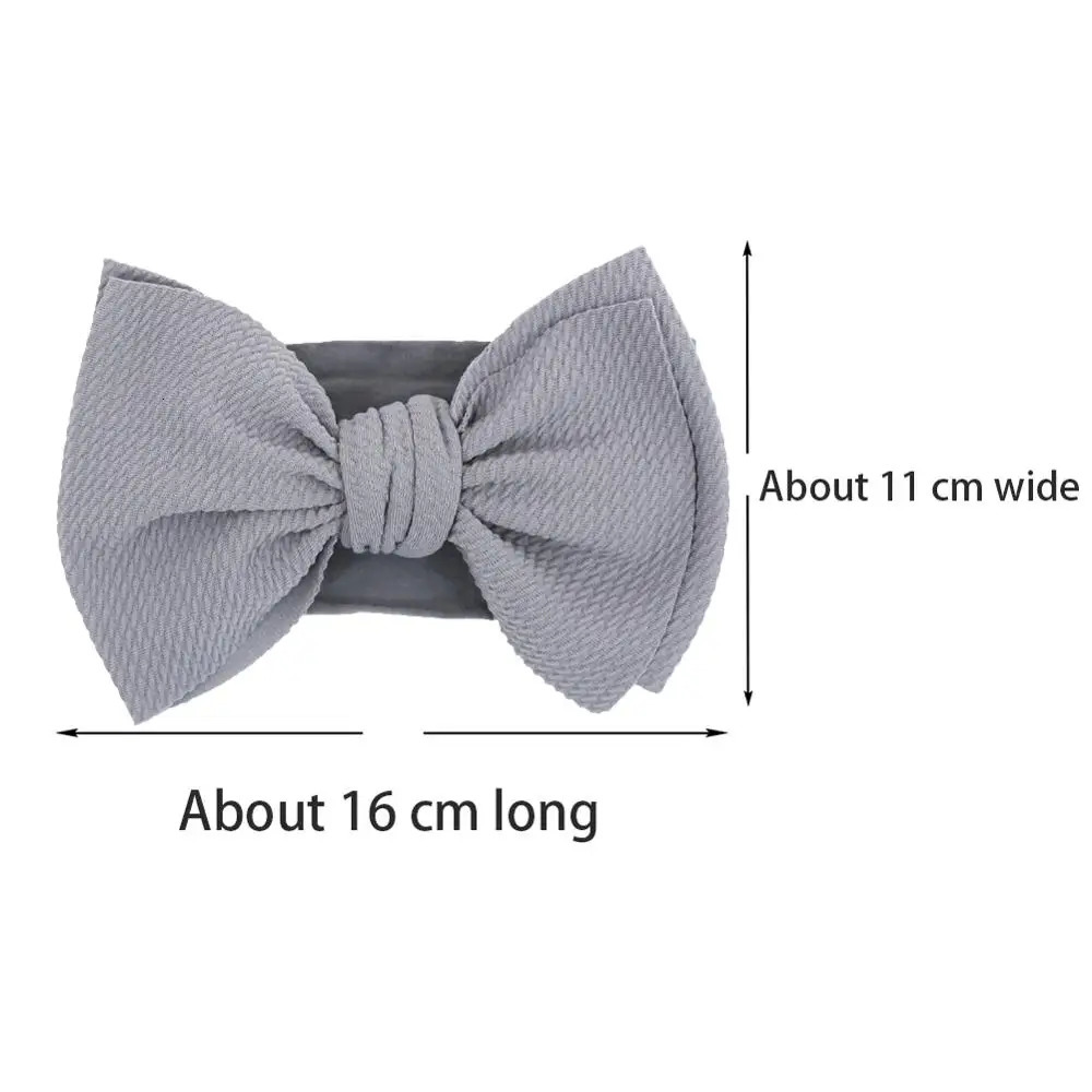 Solid Big Bow Topknot Headband for Baby Girls Elastic Nylon Hair Bands Handmade born Fashion Turban Headwraps Accessories 240625