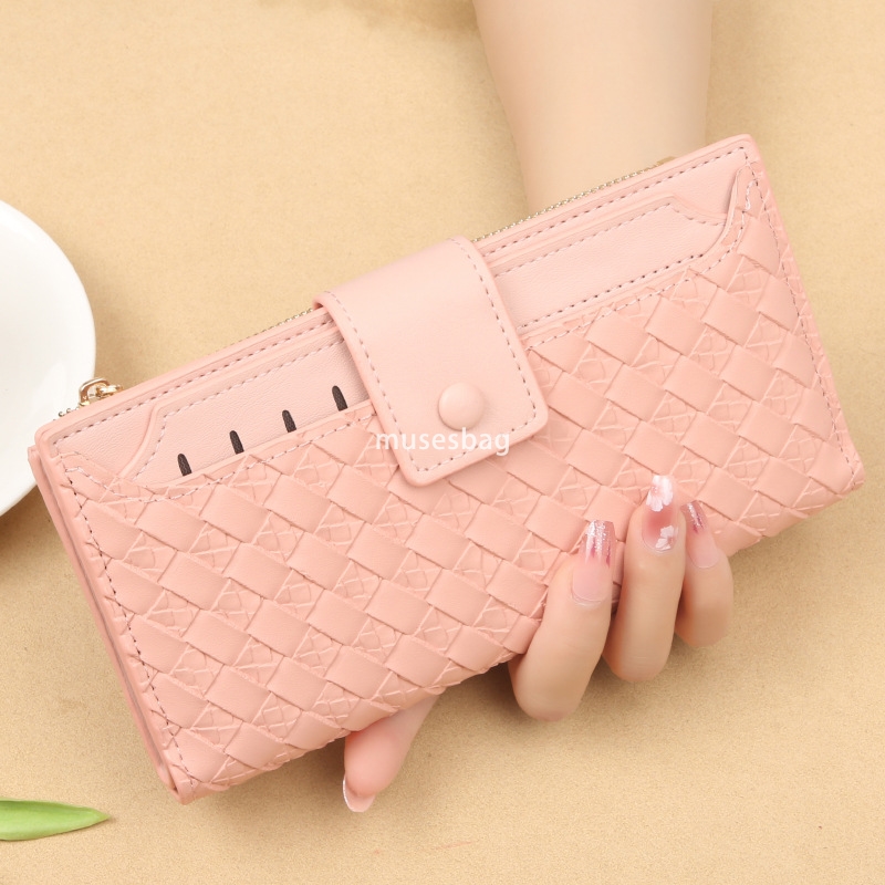 Fashionable Women's Designer New Classic Retro Wallet Long Zipper Woven Pattern Handheld Bag Practical Large Capacity Wallet with Multiple Card P