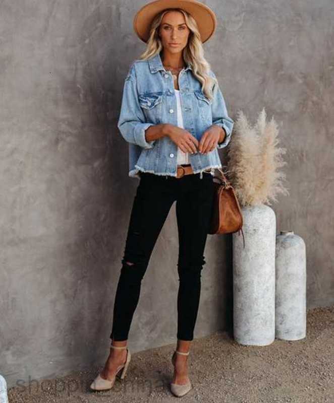 Women Jackets Coats spring and Autumn New Street women's jeans short loose casual jacket