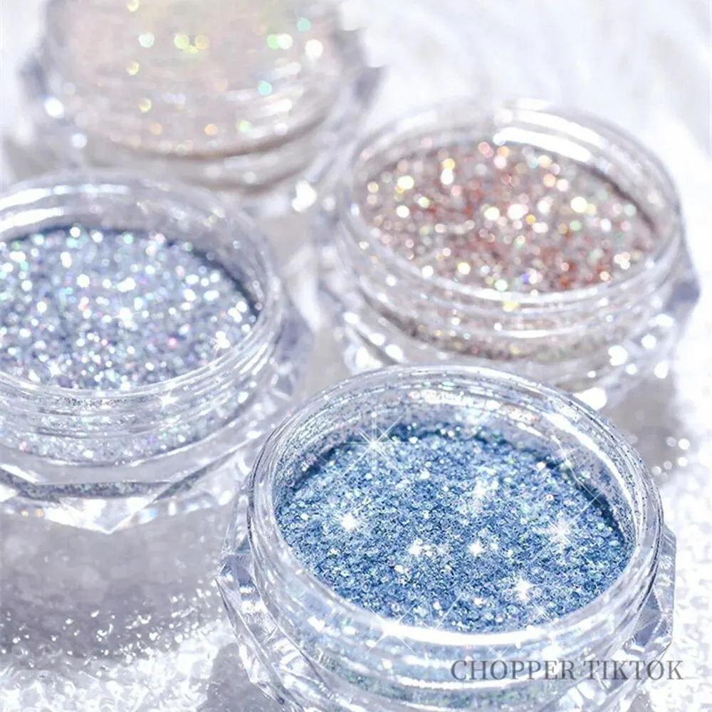 8Bottles Set Nail Crystal Diamond Powder Rainbow Shiny Nail Art Glitter Pigment Holographic Micro Glass Manicure Decoration 240625