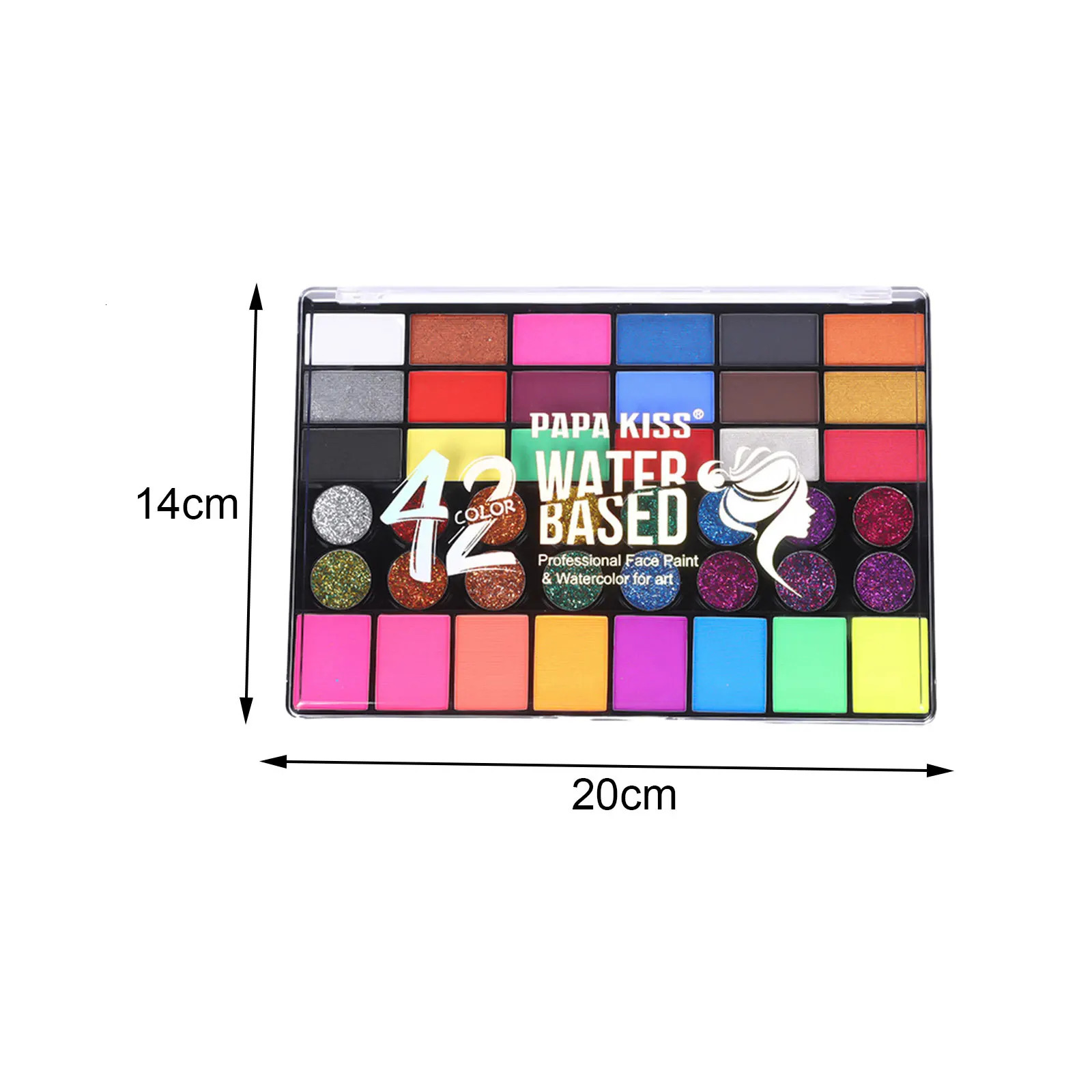 42 Colors Face Body Paint Pigment Professional Glitter and Glow Washable Makeup Tool in Night Palette for Festival Cosplay Party 240626