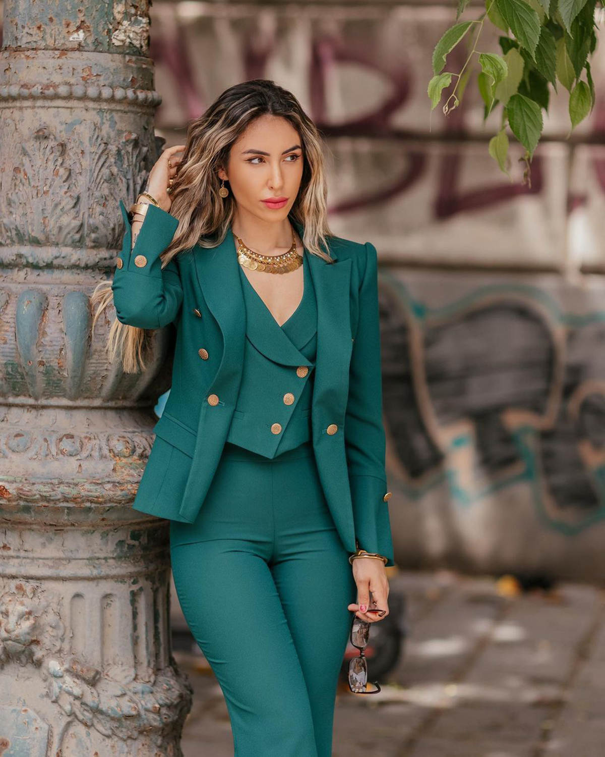 Formal Women Business Suits 3 Pieces V Neck Party Prom Jacket Coat Tailored Guest Wear