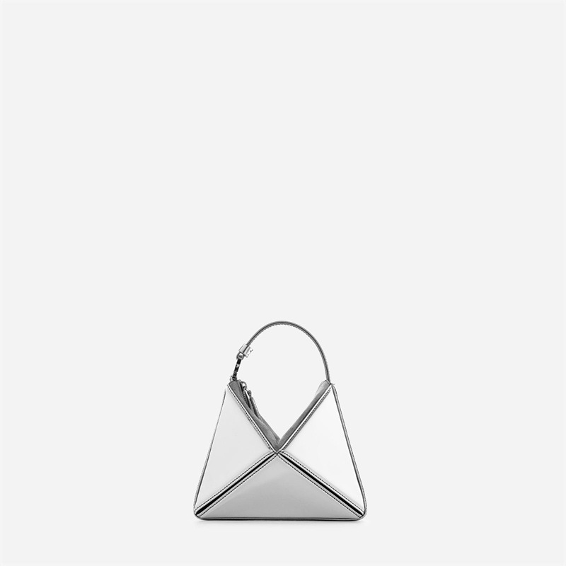 Street trend fashion niche designer bag for women with atmospheric and minimalist niche design triangular diamond grid pleated MINI multi-color crossb