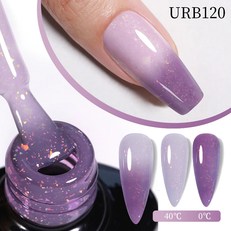Sugar 7ml aurora rubber based gel polishing gradual color change chrome gold flash soap UV LED nail art varnish 240625