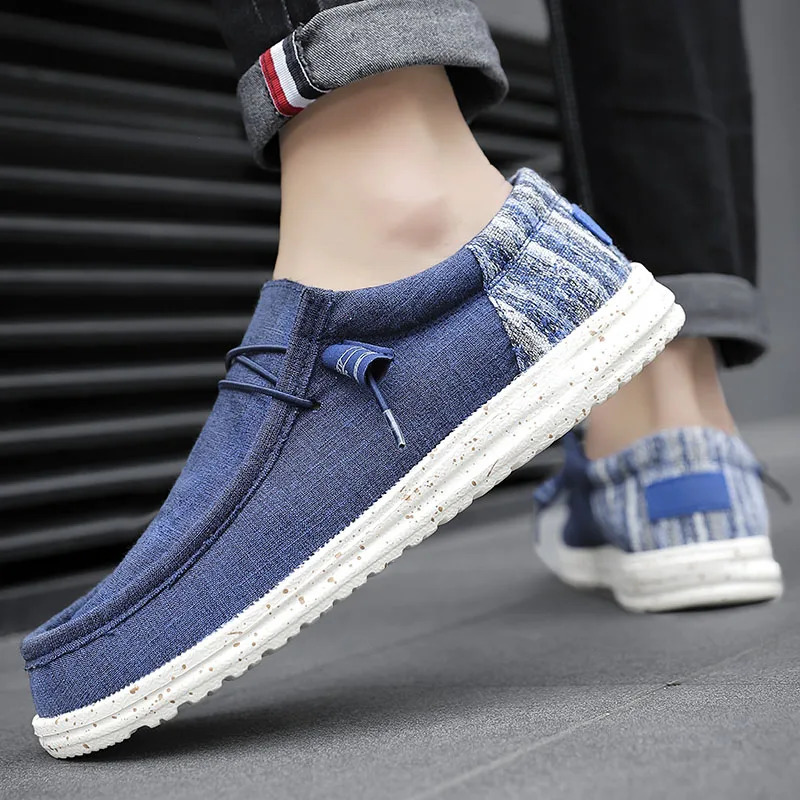 Men Casual Shoes Fashion Soft Canvas Shoes Breathable Mens Walking Flat Sneakers Outdoor Light Mens Shoes Vulcanize Shoes 240626