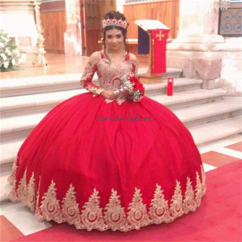 Princess Navy Blue Quinceanera Dresses With Gold Appliques Long Sleeve Corset Vestido De Xv Anos Ball Gown Sixteen Birthday Elegant Floor Length Tulle