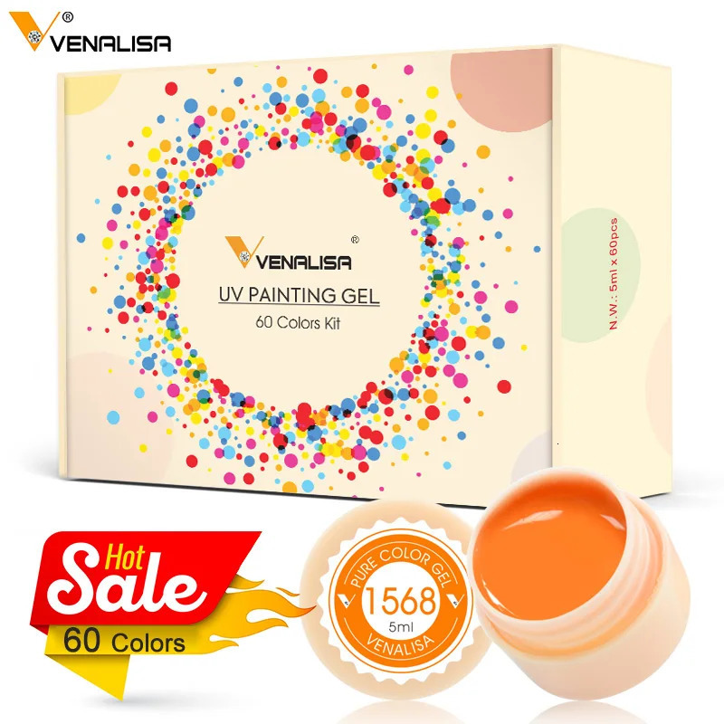 Venalisa Painting gel 60 colors 5ml professional nail polish color gel nail art UV gel decal gel varnish 240625