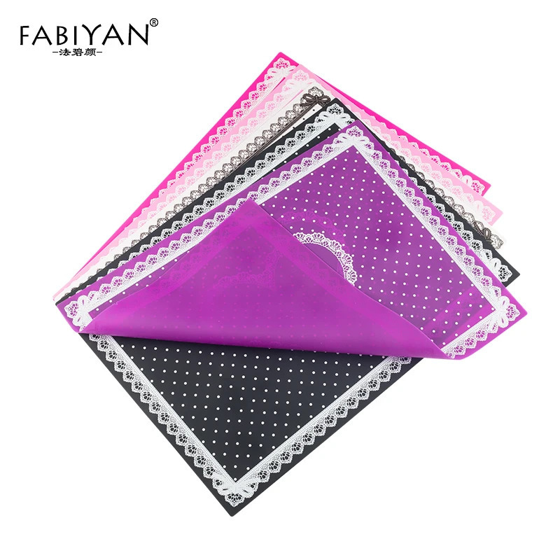 Nail Art Tips Practice Silicone Table Cover Mat Pad Point Lace Printing Coloring Polish Gel UV Washable Foldable Tools Manicure 240625