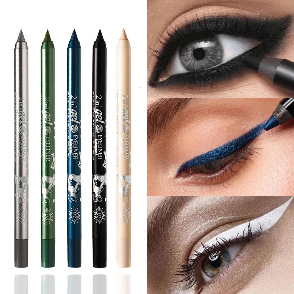 Colourful Eyeliner Long Lasting Pigment Pencil Waterproof Blue Black White Color Gel Eye Liner Pen Makeup Eye Beauty Cosmetics 240625