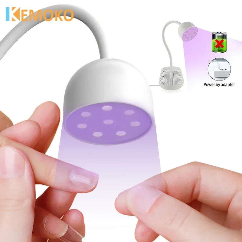 KEMOKO Mini Handheld UV Led Lamp For Nails Portable Rechargeable Nail Dryer For Curing Gel Polish With Display Manicure Machine 240625
