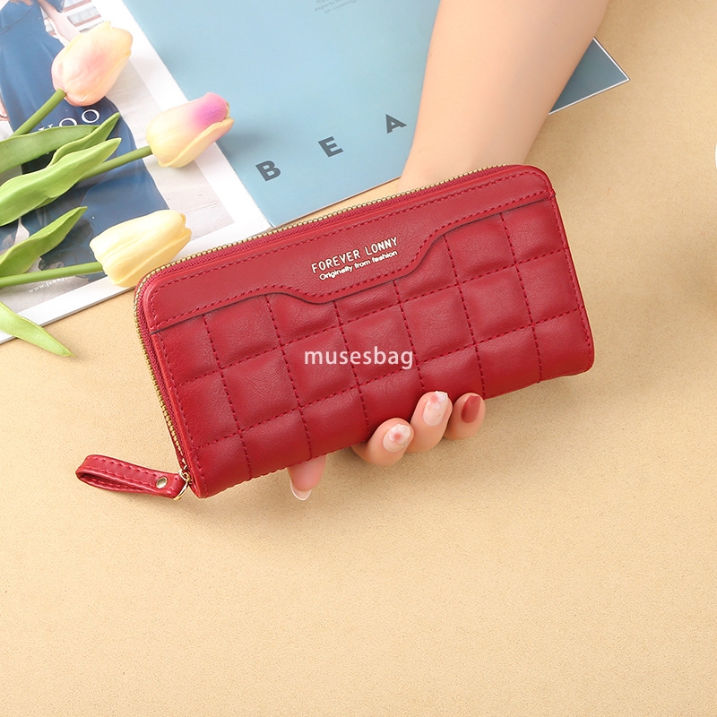 Fashionable women's high-quality wallet long new Korean version trendy and cute simple and fresh student three fold multifunctional zipper leathe