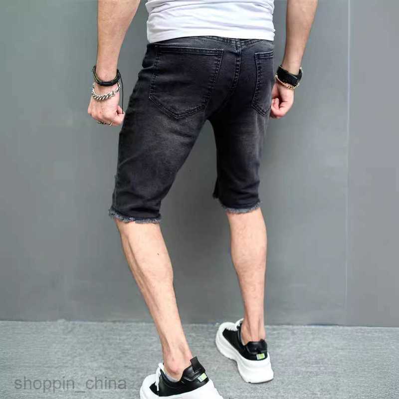 Men's Shorts New Summer Male 5/4 Casual Broken Trendy Middle Pants Scraped Beggar Shorts Male