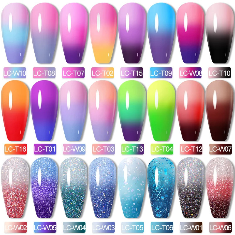 LILYCUTE gel nail polish Nude Pink Winter Grey Gradual Temperature Change Durable Nail Art gel Varnish 240625