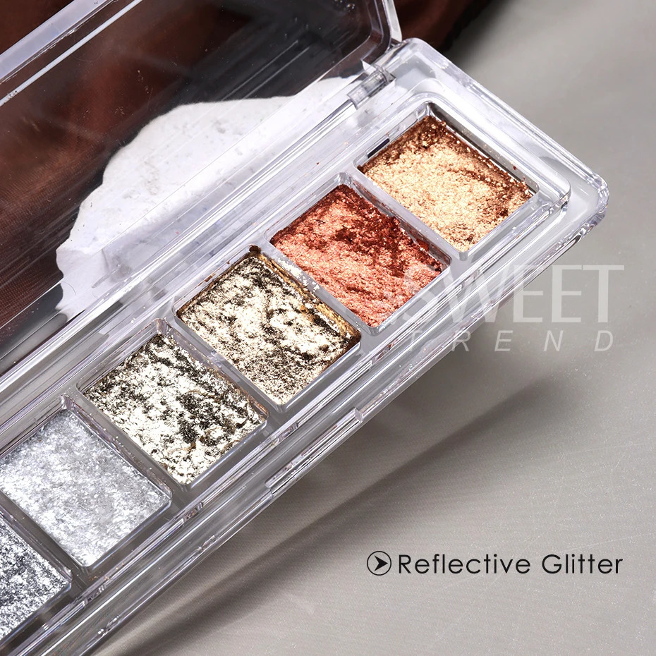 6 Colors Super Bright Bling Mud Solid Nails Pigment Fire Opal Crystal Chrome Glitter Powder Iridescent Rub Paste Manicure Decor 240625