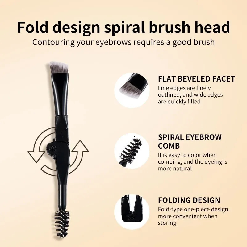 GECOMO Two-color Air Cushion Eyebrow Powder Color Waterproof and Sweat-proof Long-lasting Eye Brow Cream 240625