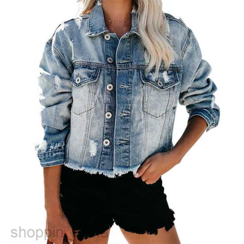 Women Jackets Coats spring and Autumn New Street women's jeans short loose casual jacket
