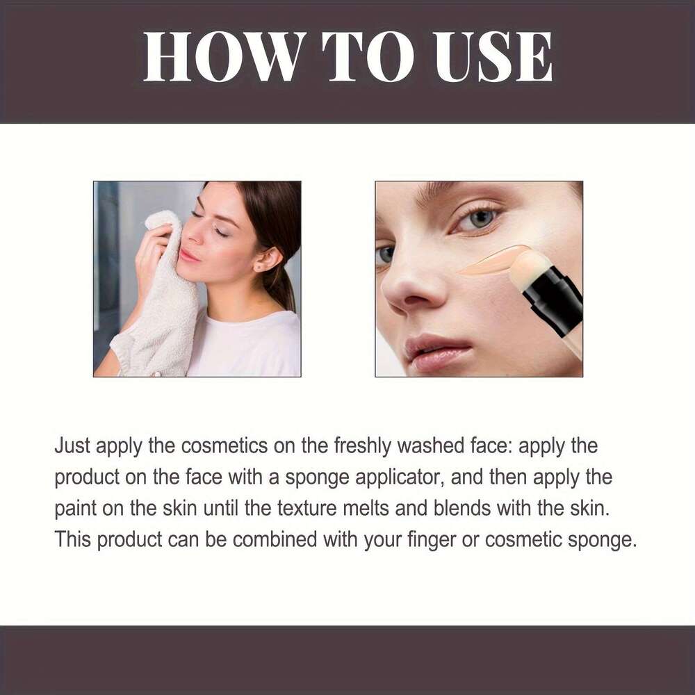2 PCS Stick Multi-Use Concealer Makeup Dark Circles Treatment, Lightweight, Full Coverage, Long Lasting