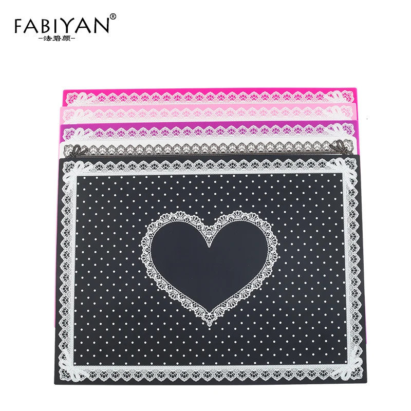 Nail Art Tips Practice Silicone Table Cover Mat Pad Point Lace Printing Coloring Polish Gel UV Washable Foldable Tools Manicure 240625