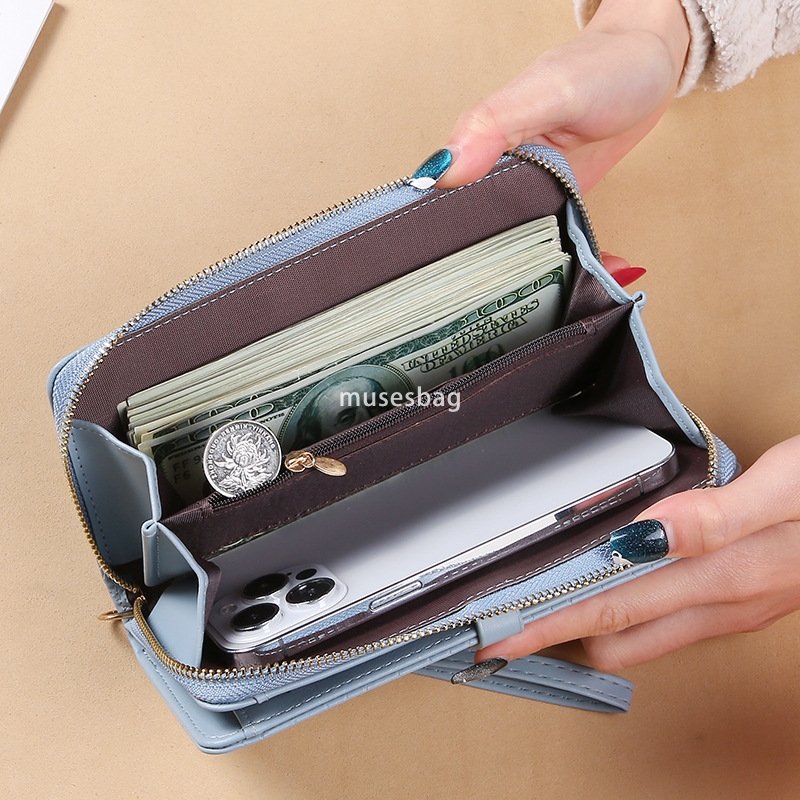 High quality women's designer new long wallet with 30% discount Korean style small fresh zipper buckle simple and multifunctional multi card slot