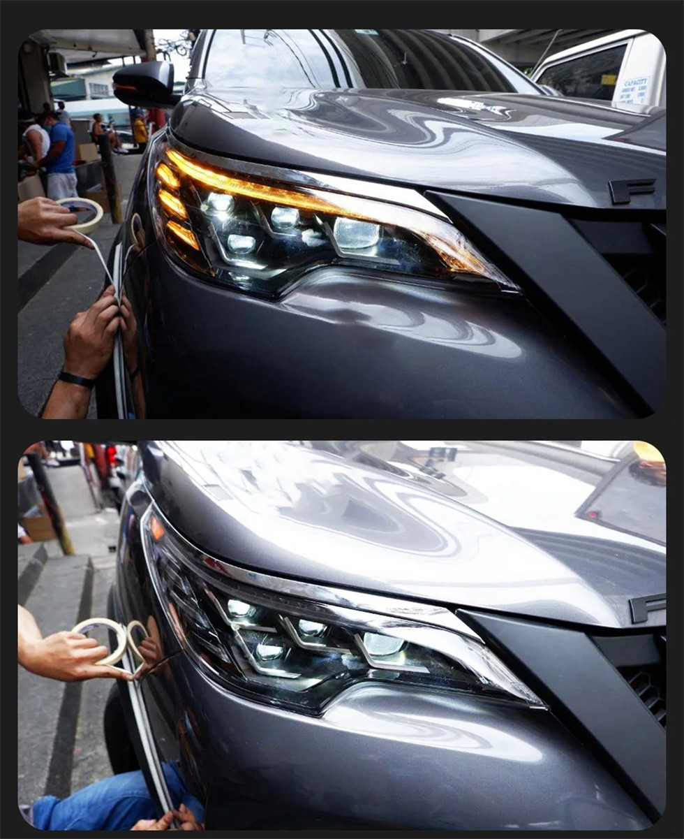 Auto Headlight For Fortuner 20 16-20 20 Upgrade Lexus styling Front Head Light DRL Turn Signal Lights Low High Beam