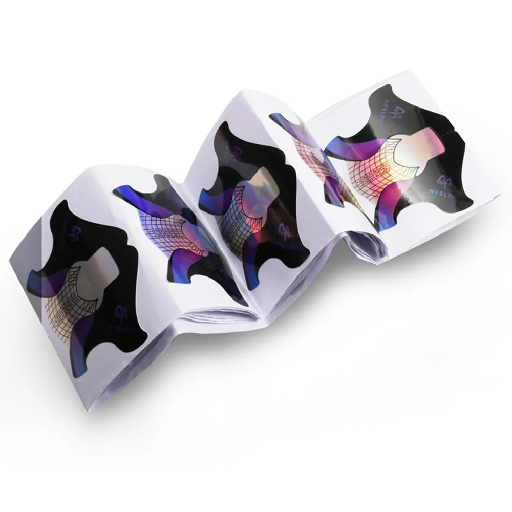 100Pcs Nail Paper Extension Stencil Forms Stickers Holder for Gel Acrylic Tips Builder French Nail Form Tip False Nails Art Tool 240625