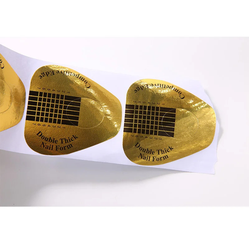 100Pcs French Nail Form Tips Acrylic UV Gel Extension Curl Form Nail Gel Sticker Art Guide Mold Acrylic Manicure Tool 240625