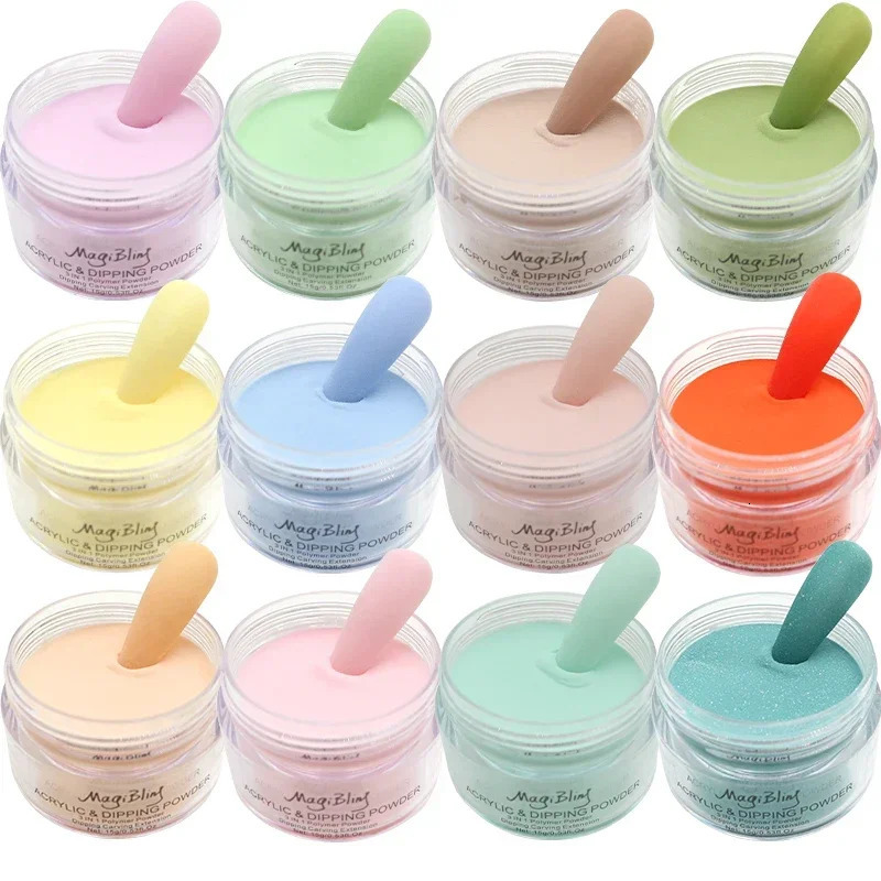 15g Acrylic Powder Light Color Carving Nail Polymer Tip Extension Crystal Powders Manicure Professional Nails Art Accessories 240625