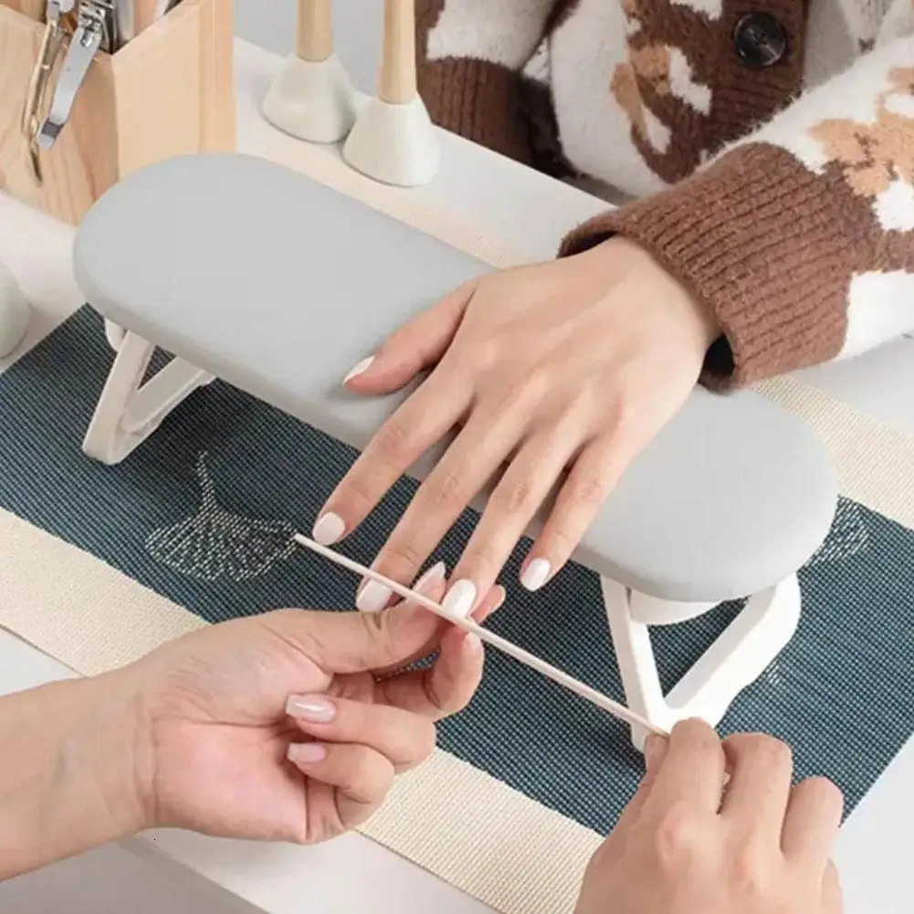Folding Nail Hand Manicure Rest Arm Stand Pillow Cushion Holder Table Desk Armrest Sponge Support Mat Polish Tool Practice Salon 240625