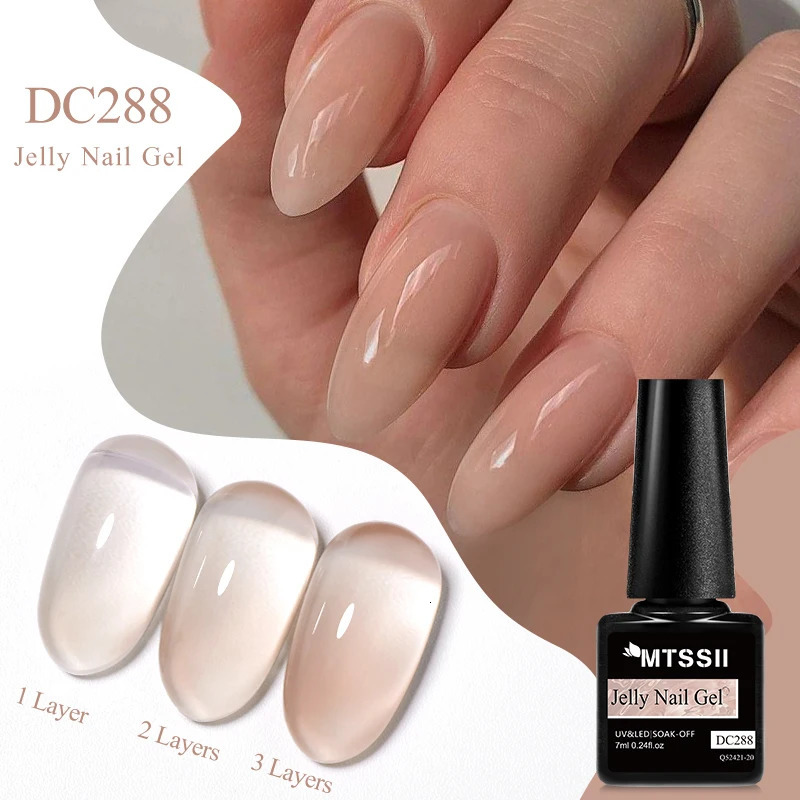 7ML jelly gel nail polish black crystal transparent matte nail art gel semi anent varnish soap UV LED gel 240625