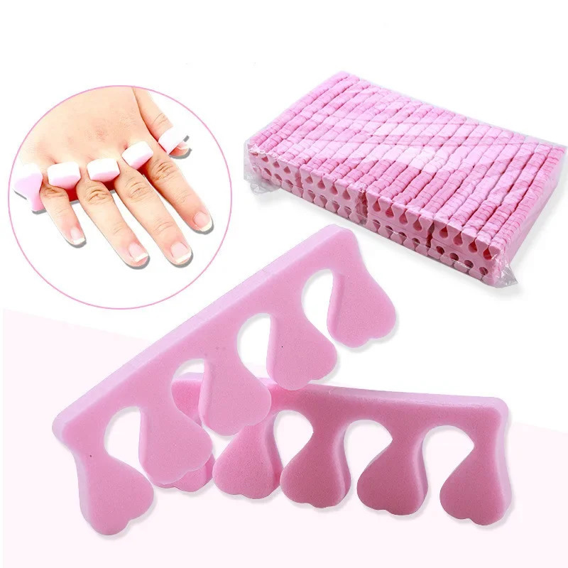 Soft Pink 100pcs Finger Toe Separators Manicure Pedicure Foot Care Compressed Sponge Nail Art Tools Suitable For Men And Women o240625