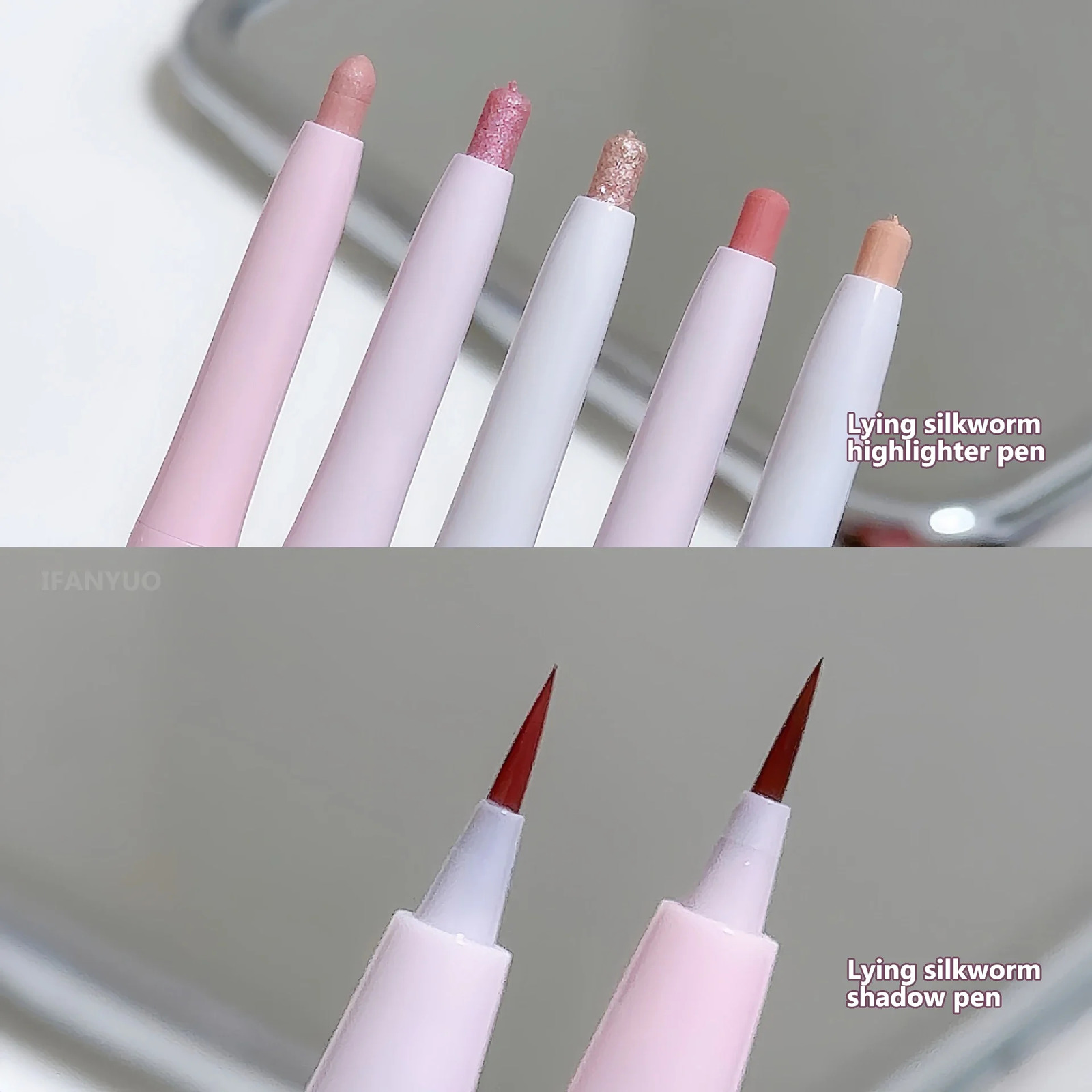 Double Head Lying Silkworm Eyeliner Liquid Down To Shadow Pencil Eye Highlighting Eyeshadow Stick Natural Big Eye Makeup Gel Pen 240625