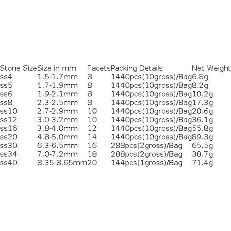 Top Sparkling Crystal Ab Ss3 ss40 Non thermal Flat Back Sewing and Fabric Clothing Nail Decoration Art 240625