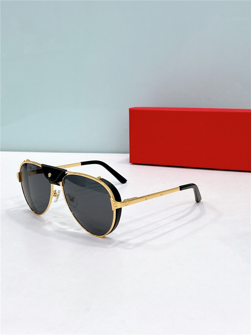 New fashion design sunglasses 0296S pilot metal frame with removable leather clip simple and popular style outdoor uv400 protection glasses