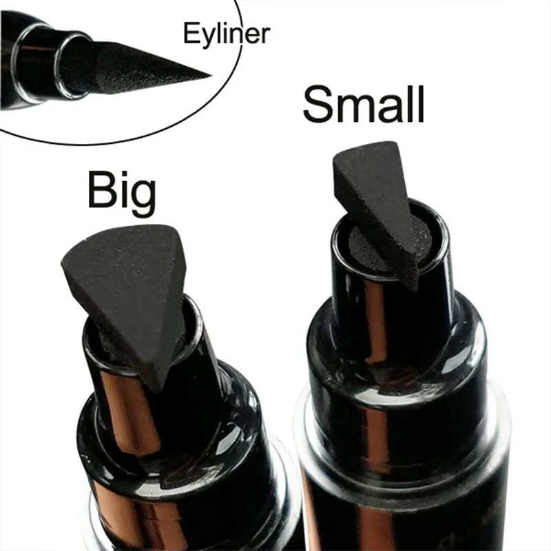 Double Head Eyes Liner Liquid Make Up Pencil Waterproof Black Makeup Stamps Eyeliner Pencil Lasting Eye Cosmetic 240626