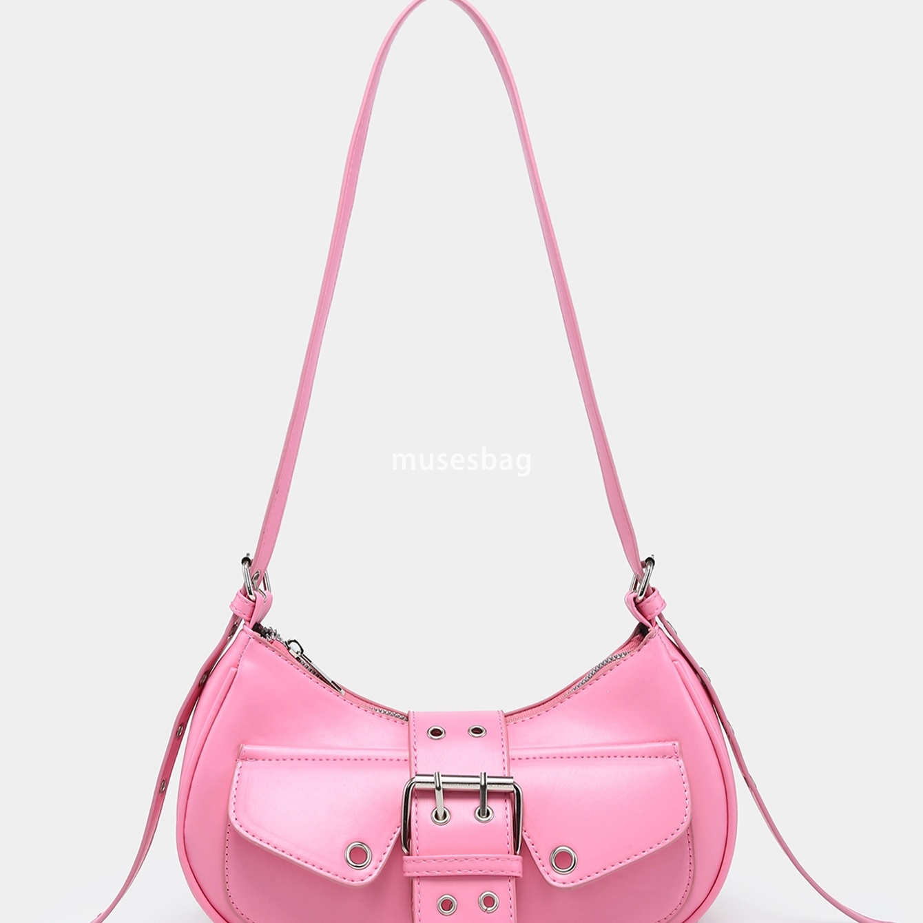 Women's retro motorcycle punk Maillard style multiple bag openings decorated with artificial oil wax explosive leather shoulder bag underarm bag